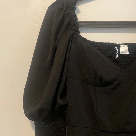 Divided | Dresses | Dividedhm Black Smockdetail Satin Dress | Poshmark